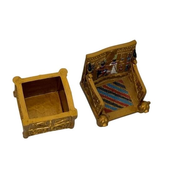 Trinket Box Chair Throne of Paraonic King Tutankhamun - Picture 7 of 8
